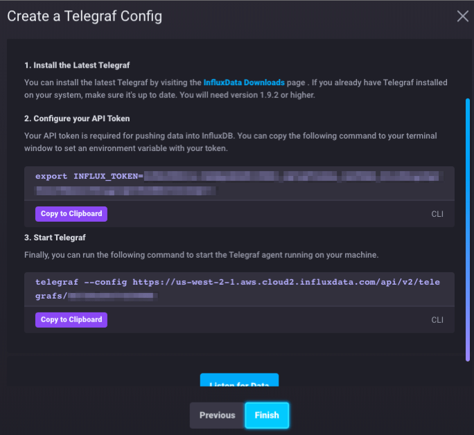 Connect Telegraf to local machine running on AWS