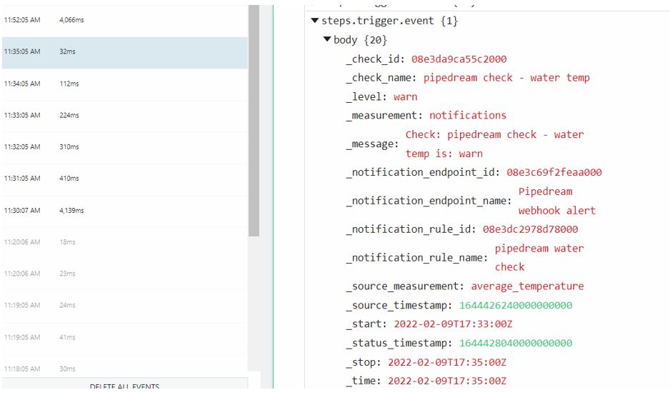 Events - Pipedream workflow