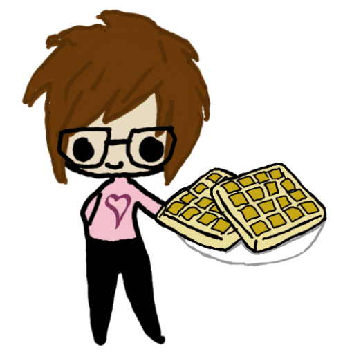 person holding waffles