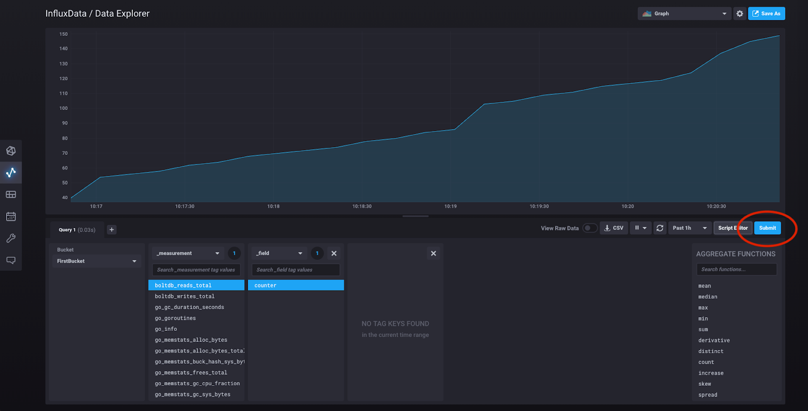 InfluxDB 2.0 - data series - query builder