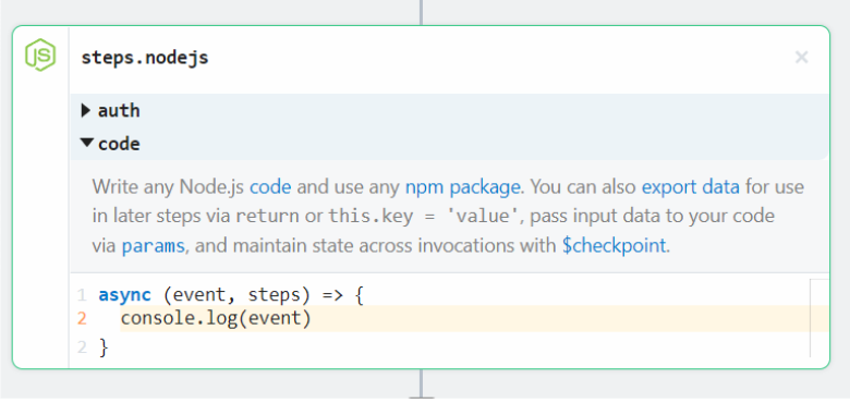 Object created by the InfluxDB alert that is being sent to Pipedream.