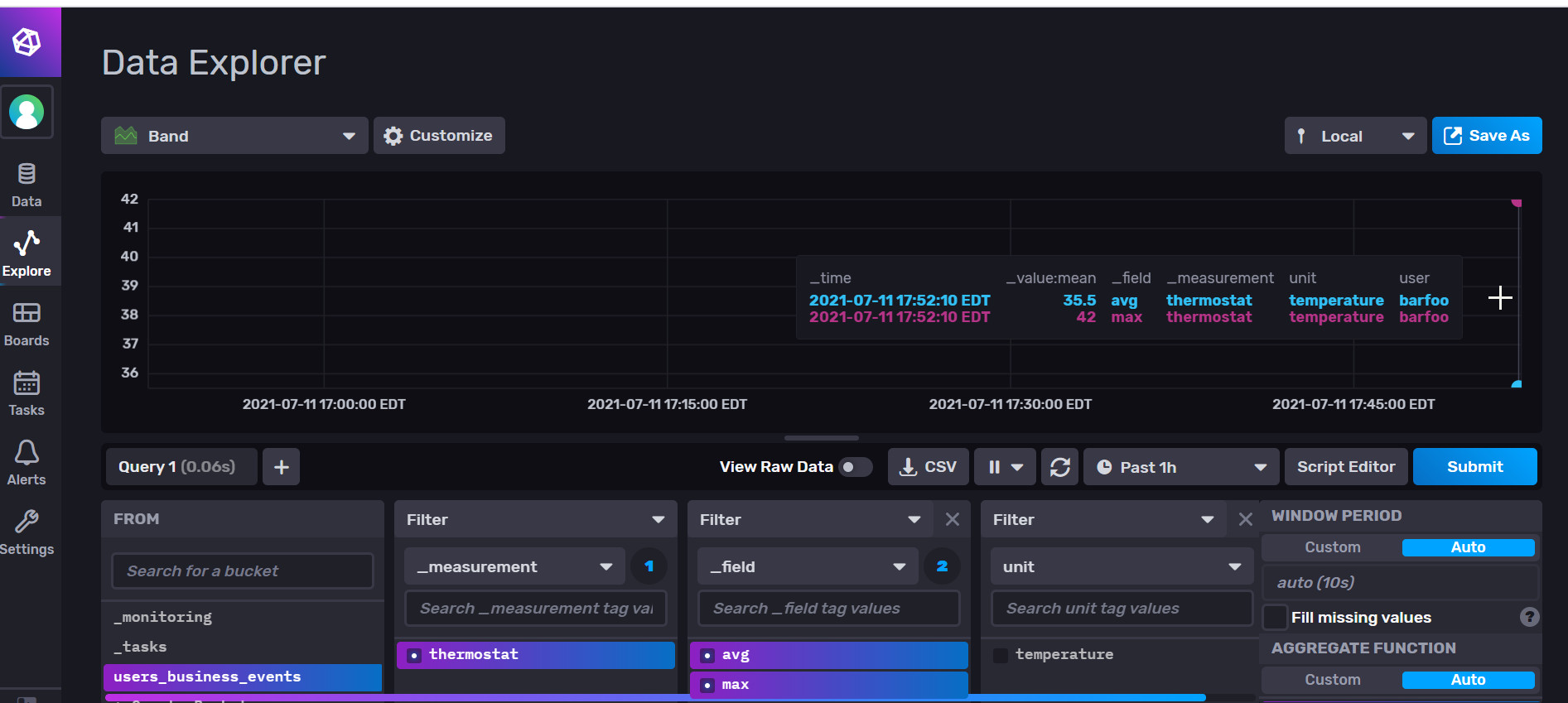 InfluxDB - querying data