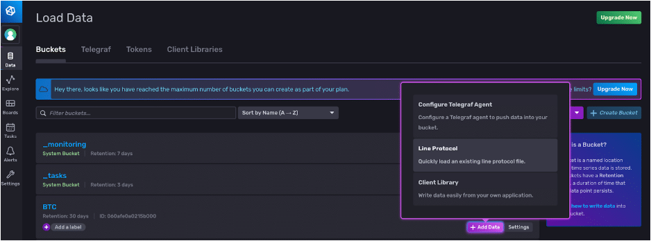 influxdb v2 add data